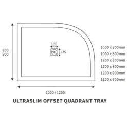 Ultra-Slim 1200 X 900mm Offset Quadrant Shower Tray - Left Hand -Roman Sales Designer OFFQUAD tech 4