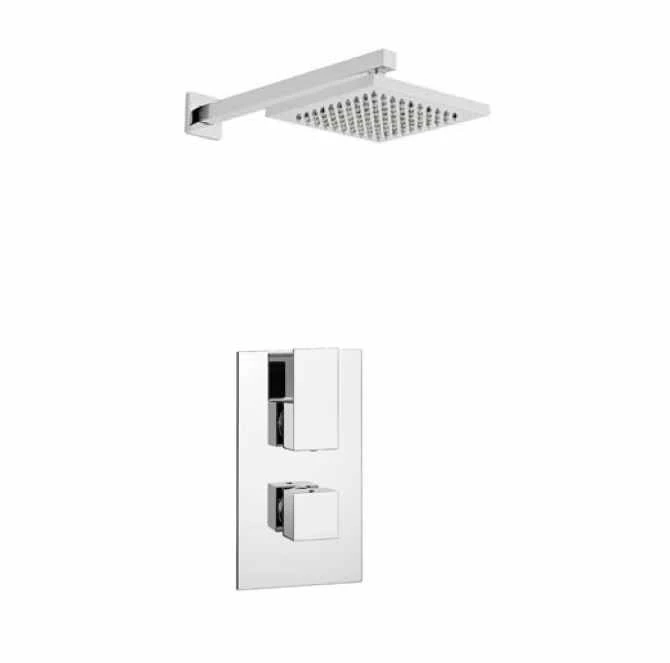 Element Thermostatic Concealed Shower Valve With Fixed Rain Head - Kartell UK 1 Element Thermostatic Concealed Shower Valve With Fixed Rain Head - Kartell UK