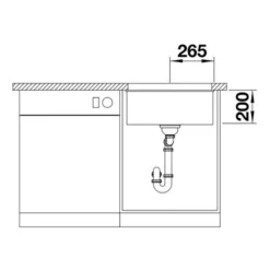 Blanco Etagon 500 U Granite Kitchen Sink - Rock Grey 16 Blanco Etagon 500 U Granite Kitchen Sink - Rock Grey -Roman Sales ETAGON 500 U LINE DRAWING FRONT VIEW RES