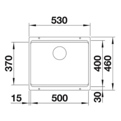 Blanco Etagon 500 U Granite Kitchen Sink - White -Roman Sales ETAGON 500 U LINE DRAWING TOP VIEW RES 4