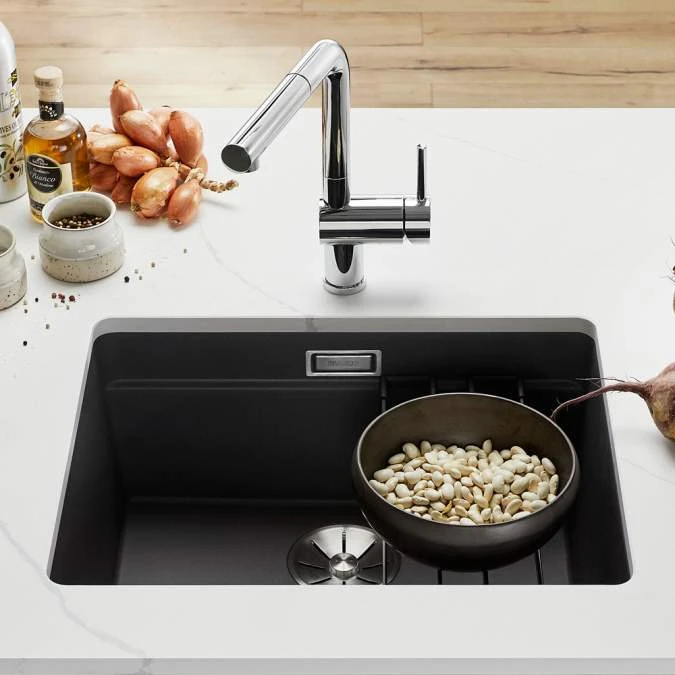 Blanco Etagon 500 U Granite Kitchen Sink - Black 4 Blanco Etagon 500 U Granite Kitchen Sink - Black - Image 4