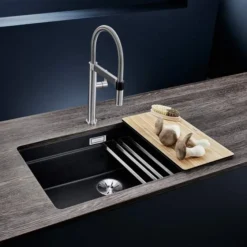 Blanco Etagon 700 U Granite Kitchen Sink - Rock Grey 11 Blanco Etagon 700 U Granite Kitchen Sink - Rock Grey -Roman Sales ETAGON 700 U ANTHRACITE LIFESTYLE 1 1
