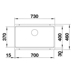 Blanco Etagon 700 U Granite Kitchen Sink - Coffee -Roman Sales ETAGON 700 U LINE DRAWING TOP VIEW WEB 6