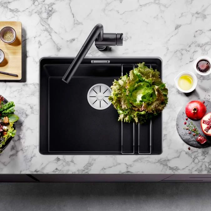 Blanco Etagon 500 U Granite Kitchen Sink - Black 3 Blanco Etagon 500 U Granite Kitchen Sink - Black - Image 3