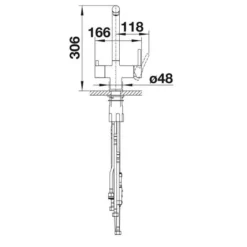 Blanco Fontas-S II Chrome Filter Kitchen Tap - 525229 -Roman Sales FONTAS LINE DRAWING FRONT VIEW