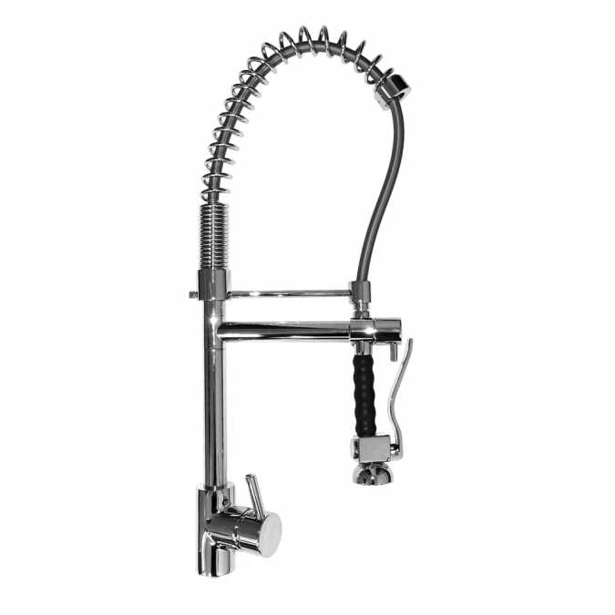 Galiceno Professional Straight Spout Kitchen Mixer With Pull-out Sprung Spray Head Tap - Francis Pegler 1 Galiceno Professional Straight Spout Kitchen Mixer With Pull-out Sprung Spray Head Tap - Francis Pegler