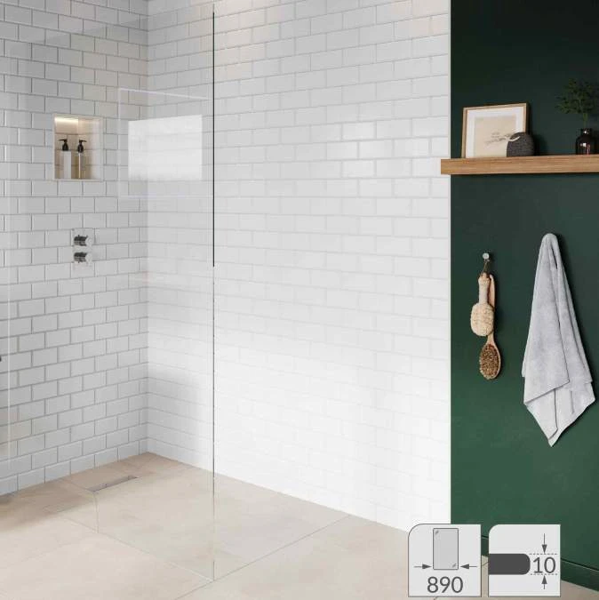 Abacus 10mm Glass Panels For Wetrooms - 890mm 1 Abacus 10mm Glass Panels For Wetrooms - 890mm