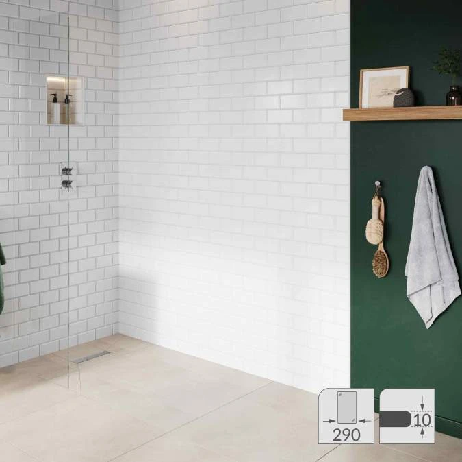 Abacus 10mm Glass Panel For Wetrooms - 290mm 1 Abacus 10mm Glass Panel For Wetrooms - 290mm