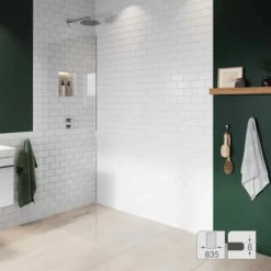 Abacus 8mm Wetroom Shower Screen Glass 835mm