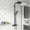 Nero Black Square Thermostatic Dual Shower Head - Scudo