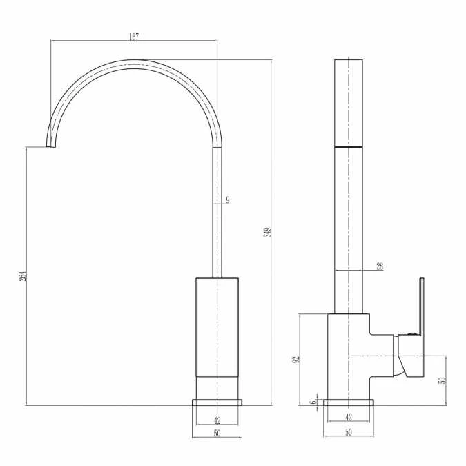 Valentino Monobloc Kitchen Mixer Tap - Chrome - Signature Series 4 Valentino Monobloc Kitchen Mixer Tap - Chrome - Signature Series - Image 4