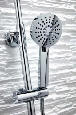 Scudo Serena Round Dual Head Thermostatic Shower - Fixed Head & Adjustable Hand Set 10 Scudo Serena Round Dual Head Thermostatic Shower - Fixed Head & Adjustable Hand Set -Roman Sales HBS Shower002 Detail3 small