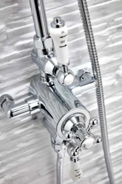 York Traditional Dual Head Exposed Thermostatic Shower Valve 8 York Traditional Dual Head Exposed Thermostatic Shower Valve -Roman Sales HBS Shower007 detail1 small
