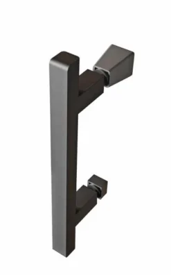 Roman Innov8 Matt Black Hinged Door With In-Line Panel 1200mm For Alcove Fitting -Roman Sales Innov8 Black Handle 1