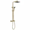 Nuie Square Thermostatic Bar Shower Kit - Brushed Brass -JTY886
