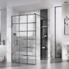 Roman Liberty Matt Black Grid Wetroom Panel - 957mm