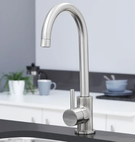 Elera Monobloc Kitchen Sink Mixer Tap - Brushed Nickel 2 Elera Monobloc Kitchen Sink Mixer Tap - Brushed Nickel - Image 2