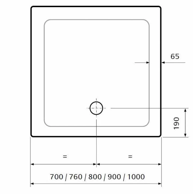 Lakes Low Profile Square Shower Tray - 760 X 760mm 3 Lakes Low Profile Square Shower Tray - 760 X 760mm - Image 3