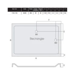 MX Elements 1100 X 700 Anti Slip Rectangular Stone Resin Shower Tray 7 MX Elements 1100 X 700 Anti Slip Rectangular Stone Resin Shower Tray -Roman Sales MX 1100 x 700 ASXHE Tech
