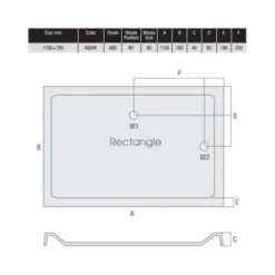MX Elements 1100 X 760 Anti Slip Rectangular Stone Resin Shower Tray 7 MX Elements 1100 X 760 Anti Slip Rectangular Stone Resin Shower Tray -Roman Sales MX 1100 x 760 ASXHF Tech