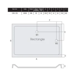 MX Elements 1200 X 700 Anti Slip Rectangular Stone Resin Shower Tray -Roman Sales MX 1200 x 700 ASXHH Tech