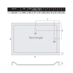 MX Elements 1300 X 760 Anti Slip Rectangular Stone Resin Shower Tray 7 MX Elements 1300 X 760 Anti Slip Rectangular Stone Resin Shower Tray -Roman Sales MX 1300 x 760 ASSS3 Tech