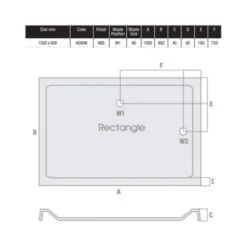 MX Elements 1500 X 800 Anti Slip Rectangular Stone Resin Shower Tray 7 MX Elements 1500 X 800 Anti Slip Rectangular Stone Resin Shower Tray -Roman Sales MX 1500 x 800 ASXHN Tech