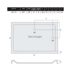 MX Elements 1600 X 700 Anti Slip Rectangular Stone Resin Shower Tray 7 MX Elements 1600 X 700 Anti Slip Rectangular Stone Resin Shower Tray -Roman Sales MX 1600 x 700 ASST1 Tech