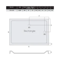MX Elements 1700 X 800 Anti Slip Rectangular Stone Resin Shower Tray 7 MX Elements 1700 X 800 Anti Slip Rectangular Stone Resin Shower Tray -Roman Sales MX 1700 x 800 ASXHP Tech