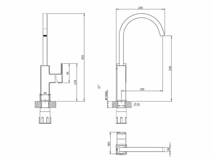 Marata Chrome Kitchen Mixer Tap - Francis Pegler Comap 2 Marata Chrome Kitchen Mixer Tap - Francis Pegler Comap - Image 2