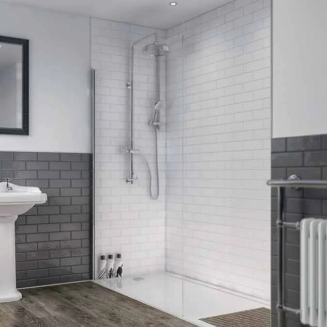 White - Mermaid Composite Tilepanel Shower Board 2 White - Mermaid Composite Tilepanel Shower Board - Image 2