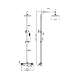 Scudo Core Chrome Twin Head Rigid Riser Shower Kit 5 Scudo Core Chrome Twin Head Rigid Riser Shower Kit -Roman Sales NU 019 LINEDRAWING 001 1