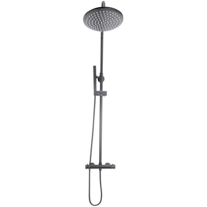 Scudo Core Gunmetal Round Rigid Riser Shower 1 Scudo Core Gunmetal Round Rigid Riser Shower
