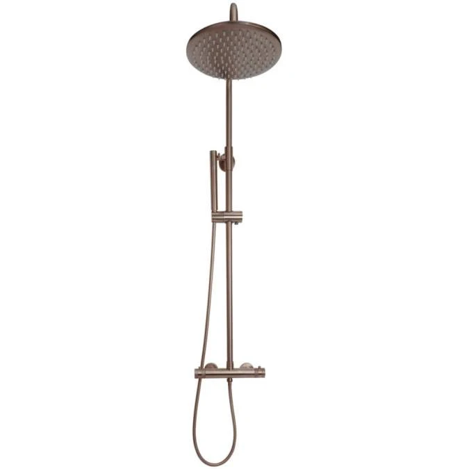 Scudo Core Brushed Bronze Round Rigid Riser Shower 1 Scudo Core Brushed Bronze Round Rigid Riser Shower