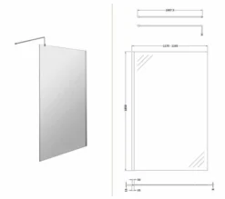 1200mm Walk In Shower Screen - Nuie 5 1200mm Walk In Shower Screen - Nuie -Roman Sales Nuie WRSC12 Wetroom Screen tech