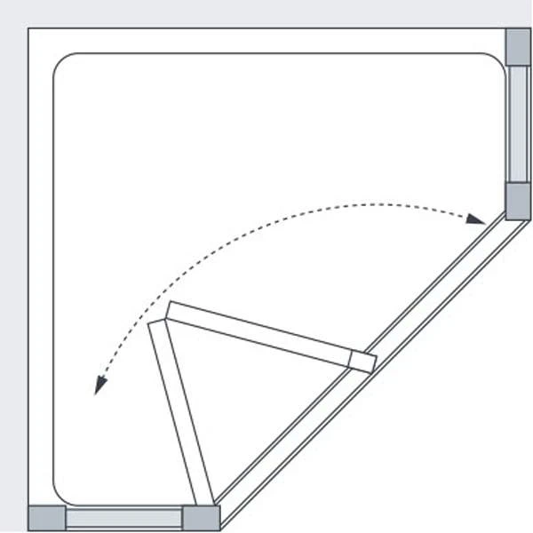 Lakes Classic 900 X 900mm Pentagon Framed Shower Enclosure With Bi-Fold Door 2 Lakes Classic 900 X 900mm Pentagon Framed Shower Enclosure With Bi-Fold Door - Image 2