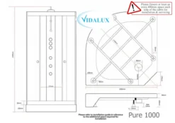 Vidalux Pure 1000 Hydro Massage Shower Cabin - 1000 X 1000mm - Black Glass 7 Vidalux Pure 1000 Hydro Massage Shower Cabin - 1000 X 1000mm - Black Glass -Roman Sales Pure 1000