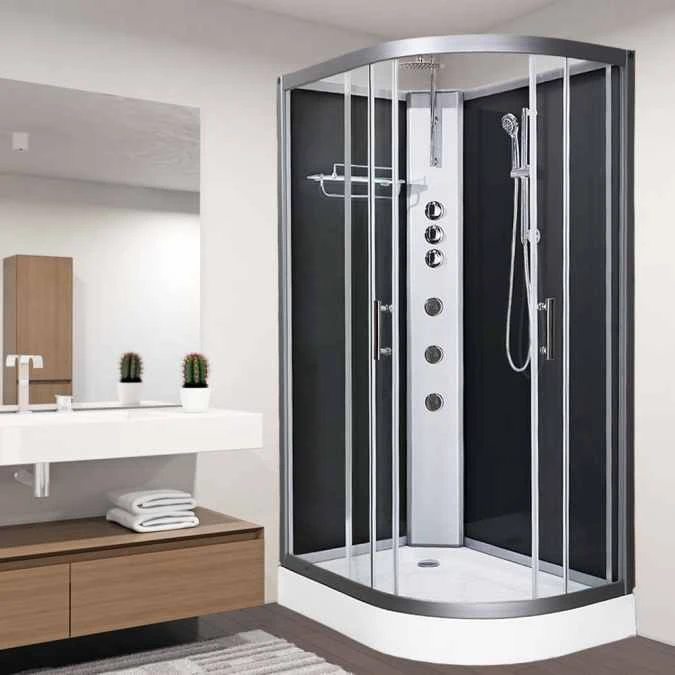Vidalux Pure 1200 Hydro Massage Shower Cabin - 1200 X 800mm - Left Handed - Black Glass 1 Vidalux Pure 1200 Hydro Massage Shower Cabin - 1200 X 800mm - Left Handed - Black Glass