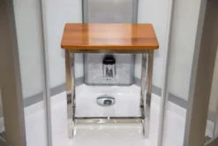 Vidalux Pure 1000 Hydro Massage Shower Cabin - 1000 X 1000mm - Crystal White -Roman Sales Pure White Stool 1 1