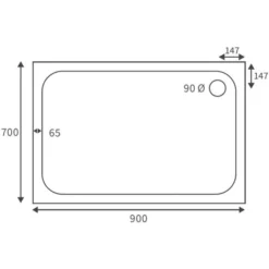 Deluxe 900 X 700mm Rectangular Stone Resin Shower Tray 5 Deluxe 900 X 700mm Rectangular Stone Resin Shower Tray -Roman Sales RDBS104321 LD