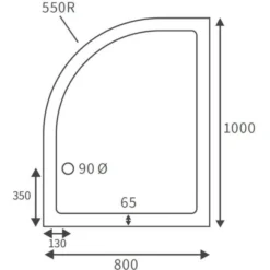 Deluxe 1000 X 800mm Left Hand Offset Quadrant Tray & Free Chrome Waste -Roman Sales RDBS104353 LD