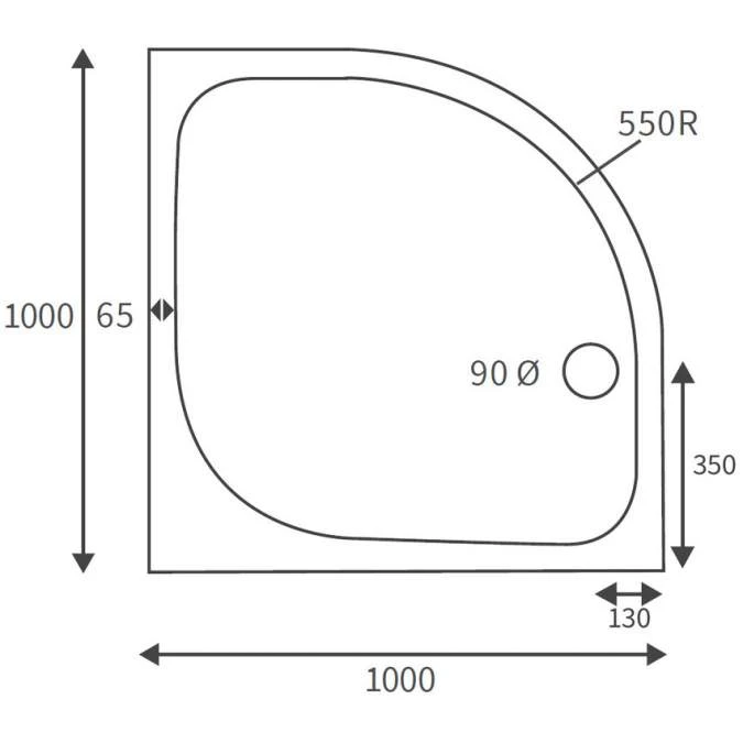 Deluxe 1000mm Quadrant Tray & Free Chrome Waste 3 Deluxe 1000mm Quadrant Tray & Free Chrome Waste - Image 3