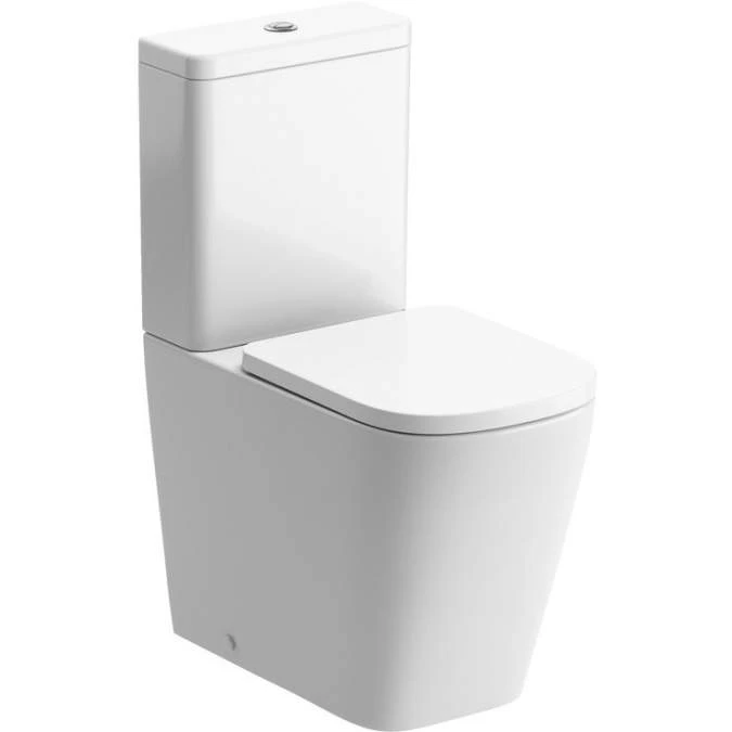 Ankam Rimless Closed Coupled Comfort Height Toilet & Soft Close Seat 1 Ankam Rimless Closed Coupled Comfort Height Toilet & Soft Close Seat
