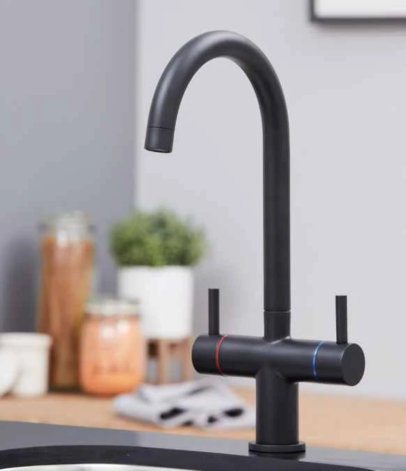 Shannon Twin Lever Kitchen Mixer Tap - Black 2 Shannon Twin Lever Kitchen Mixer Tap - Black - Image 2