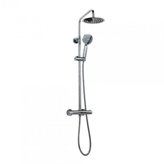 Scudo Serena Round Dual Head Thermostatic Shower - Fixed Head & Adjustable Hand Set 1 Scudo Serena Round Dual Head Thermostatic Shower - Fixed Head & Adjustable Hand Set