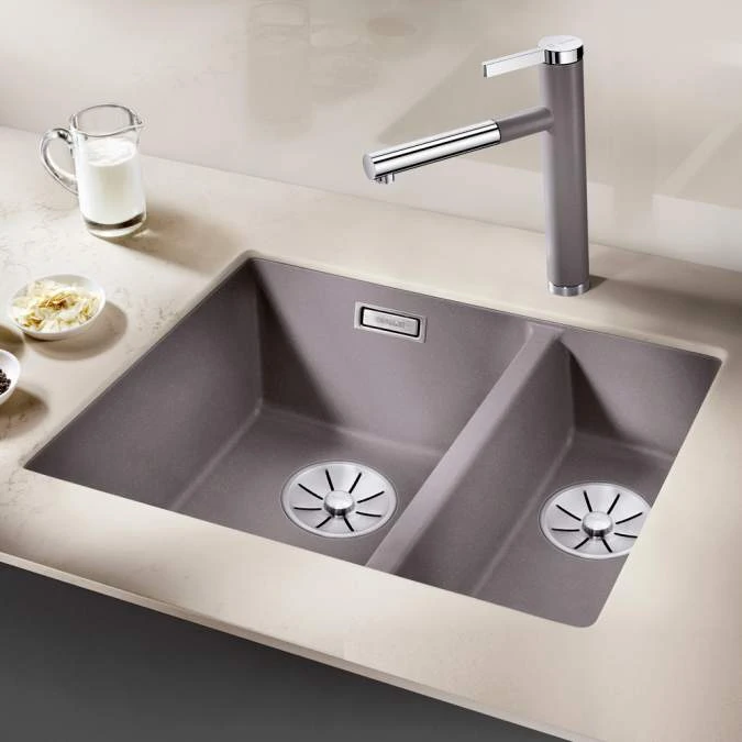 Blanco Subline 340/160 U Granite Kitchen Sink Left Hand - Alumetallic 2 Blanco Subline 340/160 U Granite Kitchen Sink Left Hand - Alumetallic - Image 2