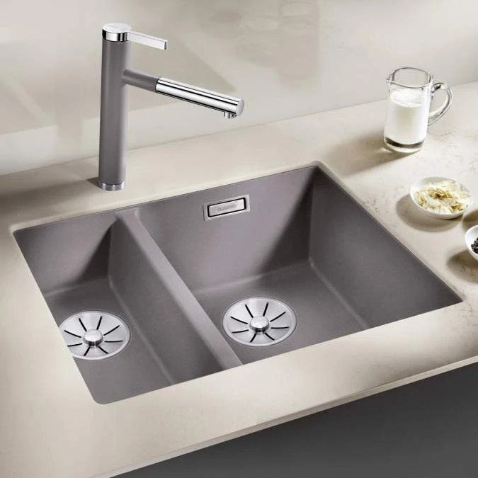 Blanco Subline 340/160 U Granite Kitchen Sink Right Hand - Alumetallic 2 Blanco Subline 340/160 U Granite Kitchen Sink Right Hand - Alumetallic - Image 2