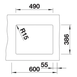Blanco Subline 500 U Granite Kitchen Sink - Anthracite 19 Blanco Subline 500 U Granite Kitchen Sink - Anthracite -Roman Sales SUBLINE 500 U CUT OUT RES 1 1