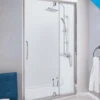 1000mm Semi-Frameless Pivot Shower Door With Integrated In-Line Panel, Lakes Classic Collection