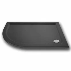 Nuie 1000 X 900 Left-Handed Offset Quadrant Shower Tray Slate Grey - FREE Waste